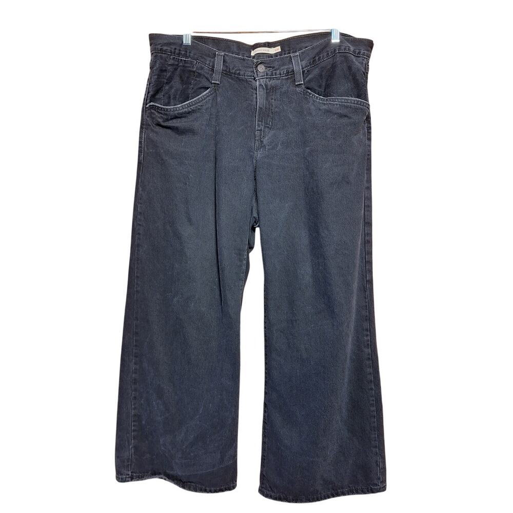 Levi's Womens 94 baggy wide leg black jeans 16W skater grunge casual Y2K style
